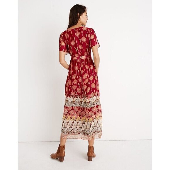 💕MADEWELL💕 Tulip-Sleeve Maxi Dress ~ Tall Sunflowers Print 4 - Picture 4 of 15